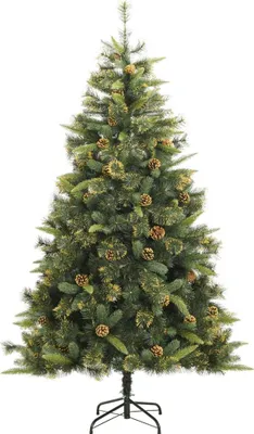 Obrázok produktu pre vidaXL Umelý vianočný stromček skladací so šiškami 240 cm