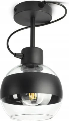 Zdjęcie produktu dla Lampa Wisząca Sufitowa Żyrandol Czarna Szklana Kula Black Belt ZR1 LED E27