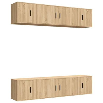 Produktbild von vidaXL 6-tlg. TV-Schrank-Set Sonoma-Eiche Holzwerkstoff