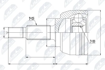 Produktbild von NTY Gelenksatz Antriebswelle Vorne Links Vorne Rechts für RENAULT TWINGO II (CN0) NPZ-RE-032