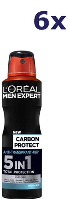 Produktbild von L’Oréal Paris Men Expert Deo Carbon Int Ice Spray, Männer, Antitranspirant, Spray-Deodorant, Spray, 150 ml, 48 h