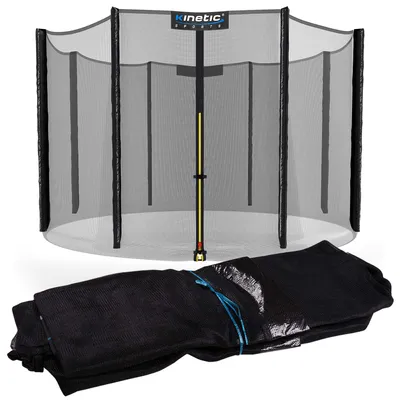 Produktbild von KINETIC SPORTS Trampolin Sicherheitsnetz - Ersatznetz mit Reißverschluss, Schutznetz UV-beständig, Ersatz Fangnetz für Gartentrampoline, Ø 275 cm