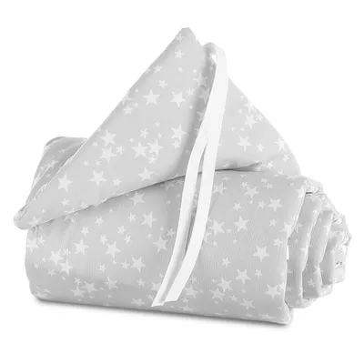 Produktbild von babybay Nestchen Piqué passend für Modell Boxspring XXL, perlgrau Sterne weiß