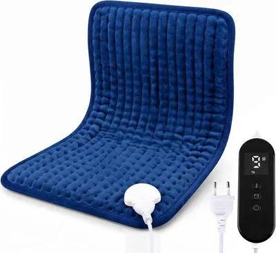 Zdjęcie produktu dla Poduszka grzewcza - Szara - 30 x 45 cm - Poduszka grzewcza z flaneli z automatycznym wyłączaniem - Do stosowania na plecy, szyję, ramiona i brzuch