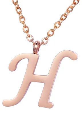 Produktbild von Morella Damen Halskette mit Buchstabe H Anhänger Edelstahl roségold in Schmuckbeutel