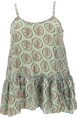 Produktbild von Seidiges Boho Trägertop, Luftiges Top, Lockeres Sommertop - Grün, Damen, Polyester, Größe: M