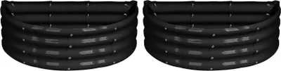 Produktbild von Halbrunde Hochbeete aus verzinktem Stahl – 90 cm x 45 cm – Anthrazit – 2er-Pack