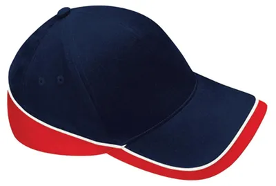 Image de Beechfield - Casquette de baseball « Teamwear Competition » LT1157 (taille unique) (bleu foncé/rouge/blanc)