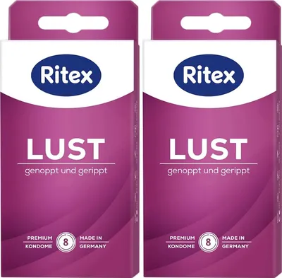 Produktbild von Ritex Lust Kondome 2 x 8 Stück Genoppt & Gerippt für intensive Gefühle Set
