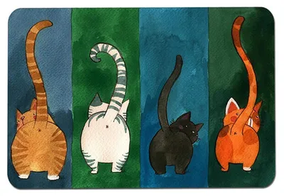 Produktbild von Fußmatte Katze, Willkommensmatte rutschfest für Innen & Außen, 45 x 70 cm, Rechteckig