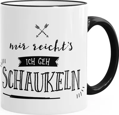 Produktbild von Kaffee-Tasse Spruch Mir reichts ich geh schaukeln MoonWorks® schwarz unisize