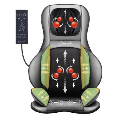 Productafbeelding van CALMENTA® Massage Stoel Shiatsu – Massagekussen voor Rugmassage & Nekmassage – Compressie, Vibratie & Warmte – Massagemat – Afstandsbediening