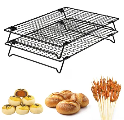 2er Set stapelbare Kühlgitter 34x24 cm, antihaftbeschichtet