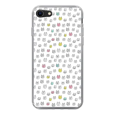 Produktbild von MuchoWow® Handyhülle Schutzhülle Hülle für iPhone SE 2022 Mädchen - Katze - Haustiere - Muster - Mädchen - Kinder - Kinder Silikon Softcase Handy Hülle - Schutzhülle