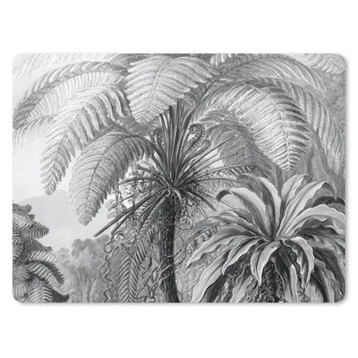 Produktbild von MuchoWow® Mauspad Mousepad Pflanzen - Schwarz und weiß - Design - Illustration - Botanisch 23x19 cm - Mousepads - Maus Mat - Pad - Mausunterlage - Schreibtischunterlage - Mauspad