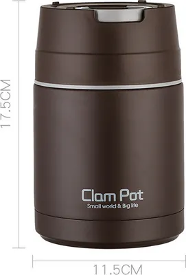 Image de (Marron) Récipient isotherme en acier inoxydable de 800 ml, boîte à lunch thermique pour adultes et enfants, mug isotherme