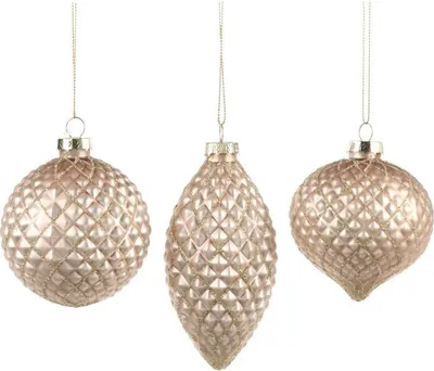 Produktbild von Goodwill Weihnachtskugel Glas Creme-Champagner D 8 cm Vorteilsset Pro 3 Stück