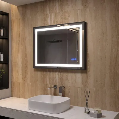 Produktbild von Badezimmerspiegel mit Beleuchtung Lichtspiegel Wandspiegel 80x60cm,Touch Schalter,Kaltweiß 6400K, Neutralweiß 4500K,Warmweiß 3000K, Vertikale/ horizontale Installation