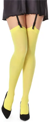 Produktbild von Bellivalini Damen Strapsstrümpfe Mikrofaser 60 DEN BLVFI1007 (Gelb, XS-S)