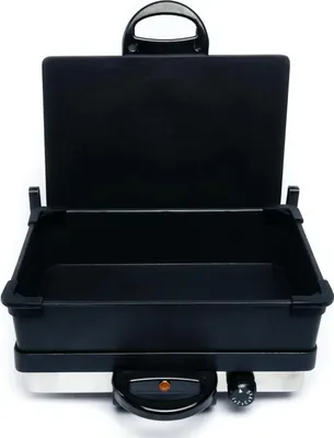 Produktbild von SHOV Multi‑Grill – Elektrischer Teflon Kontaktgrill mit Kasserolle (2000 W, 5‑Stufen Thermostat) – Multigrill mit Antihaft‑Tava