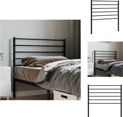 Image de vidaXL Tête de lit en métal noir 107 cm - Tête & Pieds de lit