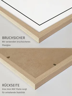 Obrázek produktu pro Rám na obrázek, rozměry 40x60 cm, materiál: buk, akrylátové sklo, určený k zavěšení na zeď
