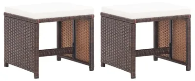 Produktbild von Set aus 2 Outdoor-Hocker mit Kissen