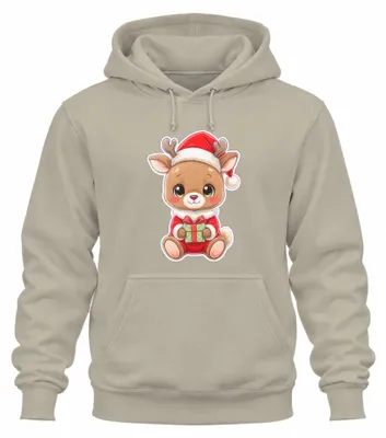 Imagen del producto de Sudadera con capucha de estilo kawaii, con un diseño de ciervo navideño, ideal como regalo para niños, uni, con motivos de naturaleza