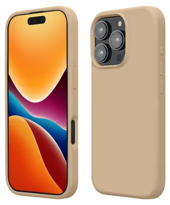 Produktbild von kwmobile Handyhülle für iPhone 16 Pro Hülle, für iPhone 16 Pro Case - Hülle Silikon - kabelloses Laden - Perlmutt