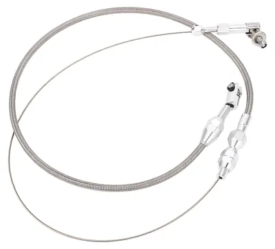 Image de Kit de câble d'accélérateur flexible en acier inoxydable de 61 cm, facile à installer, pour la modification de voitures