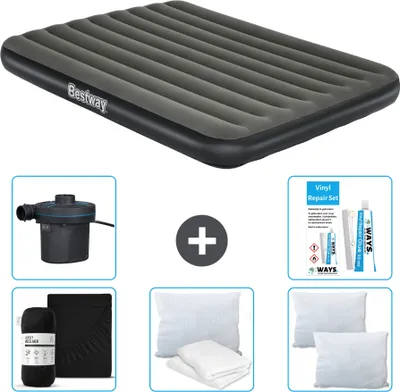 Immagine prodotto di Materasso gonfiabile Bestway - 2 persone - 152 x 203 x 25 cm - Verde - accessori inclusi