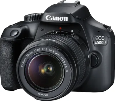 Zdjęcie produktu dla Canon EOS 4000D + EF-S 18-55mm III, 18 MP, 5184 x 3456 px, Full HD, 436 g, Czarny