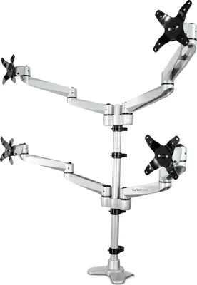 Immagine prodotto di Supporto per monitor StarTech.com ARMQUADPS (per 4 monitor, per schermi VESA fino a 27", quattro bracci per monitor completamente mobili)