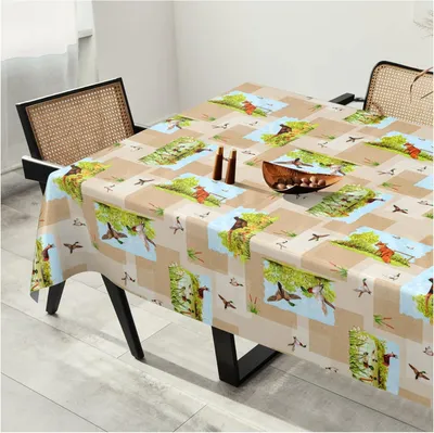Produktbild von Wachstuchtischdecke Wachstuch Tischdecke abwaschbar Wachstischdecke Plastik-Tischdecken Glatt 180x140cm Schnittkante Jagd