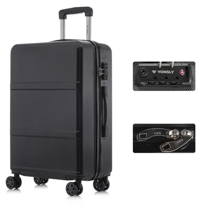 Productafbeelding van Koffer, met TSA-slot, gemaakt van duurzaam ABS-materiaal, zwart, 20 inch (500 mm)