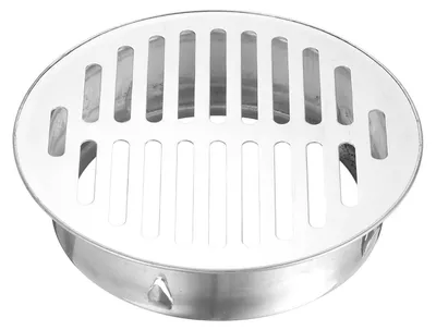 Produktbild von Bodenablauf Duschablauf 153 mm, Flacher Edelstahl Ablaufdeckel, Runder Badablauf mit Abflussgitter als Verstopfungsschutz für Badezimmer, Dusche, Küche, Balkon und Außenbereich