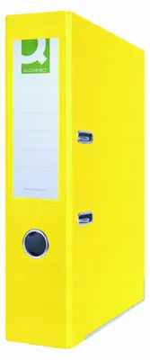 Image de Q-connect, classeur à anneaux, format A4, dos de 75 mm, en plastique PP, couleur jaune