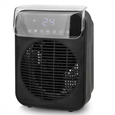 Produktbild von Emerio Heizlüfter FH-215085.1 – 2 Heizstufen – Einstellbarer Thermostat – Digitaldisplay – Timer – 20 m² – IP21 –  Schwarz