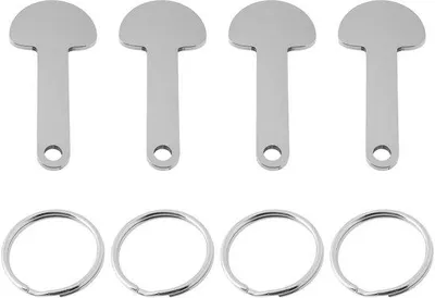 Immagine prodotto di Set di 4 chiavi per carrelli di riciclaggio, con anello in acciaio inossidabile