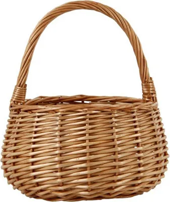 Produktbild von Blumenkorb aus Weidengeflecht mit Henkel, Osterkorb, Süßigkeitenkorb, Körbe für Blumenmädchen zur Dekoration von Haus und Garten