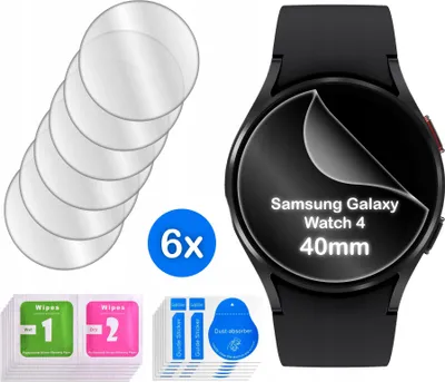 Imagen del producto de Protectores de pantalla de hidrogel para Samsung Galaxy Watch 4 de 40 mm, paquete de 6 unidades