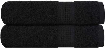 Produktbild von (Design 2026）Handtücher FROGN 2er set - modernes Design - Schwarz 50x100cm 360 g/m² NEU715977 - Handtücher