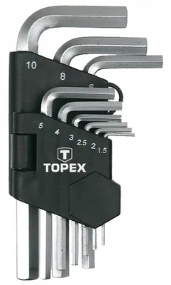 Immagine prodotto di TOPEX Chiavi esagonali 1,5-10 mm, set di 9 pezzi.