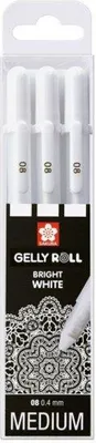 Image de SAKURAPOXPGBWH3 Rouleau d'encre gel SAKURA Gelly Roll Real White, 0.4 mm