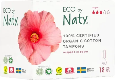 Obrázok produktu pre ECO BY NATY Dámske tampóny (18 ks) - super