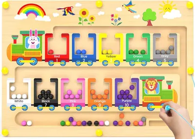 Immagine prodotto di Giocattoli Montessori per bambini dai 2 ai 3 anni - Gioco magnetico - Labirinto - Giocattoli educativi per bambine e bambini - Giocattoli per bambini - Giocattoli per lo sviluppo della motricità