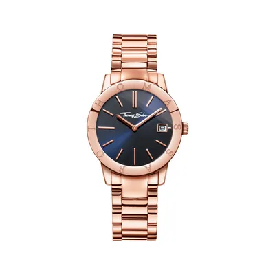 Produktbild von Thomas Sabo Damenuhr roségoldfarben/blau WA0215-265-209