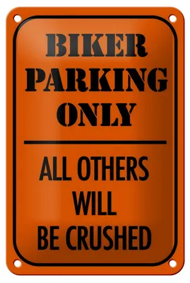Produktbild von Blechschild Parken 12x18cm biker parking only all others