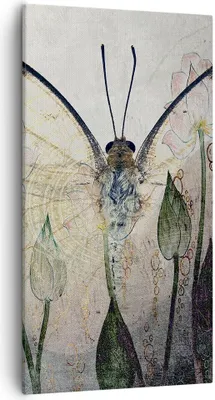 Produktbild von Bild auf Leinwand - Leinwandbild - Schmetterling Abstraktion - 55x100cm - Wand Bild - Wanddeko - Leinwanddruck - Bilder - Kunstdruck - Wanddekoration - Leinwand bilder - Wandkunst - PA55x100-4081