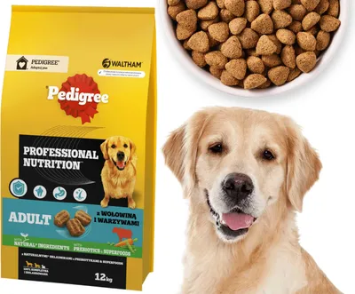 Produktbild von PEDIGREE Adult Professional Nutrition 12 kg mit Rind und Gemüse - Trockenfutter für ausgewachsene Hunde großer und mittelgroßer Rassen